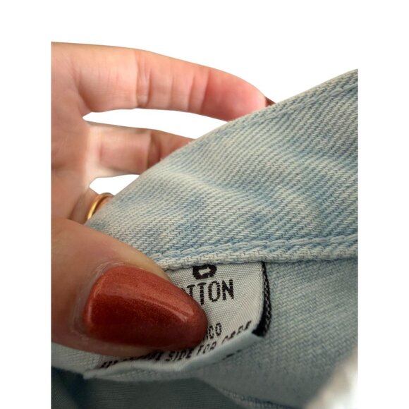 BILL BLASS Vintage Light Wash Cuffed 100% Cotton High Waist Jeans Shorts Size 6 - Picture 5 of 10